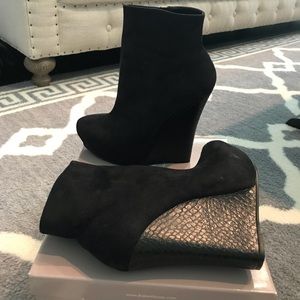 Bakers wedge booties in black